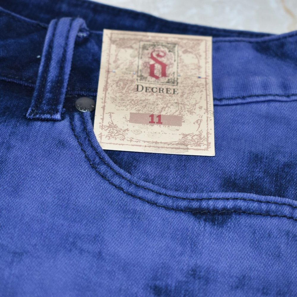Decree Purple Tie Dye Denim Shorts New Raw Edge 11 - Picture 2 of 6